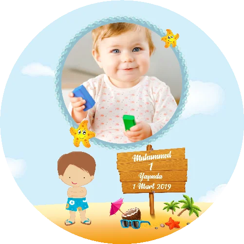 Plaj Temalı Yuvarlak Açacak Magneti